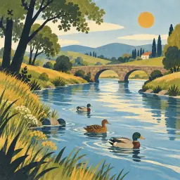 河流插画